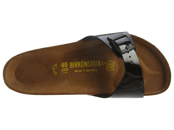 BIRKENSTOCK Madrid Birko-Flor Patent Black One-Strap Sandals