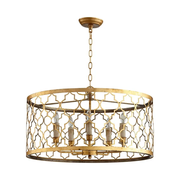 Romeo Five Light Pendant - Gold, Cyan Design