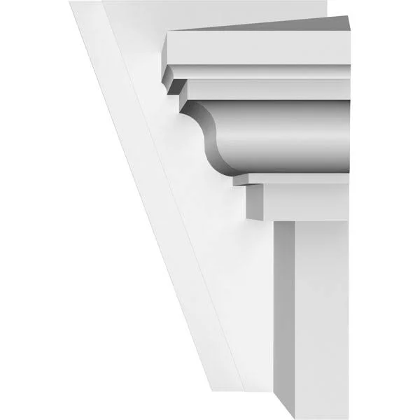 Ekena Millwork CRH09X64KA 64x22 Bottom Width x 70 1/4x22 Top Width x 9x22H x 1x22P Traditional Crosshead w/ Deco Keystone