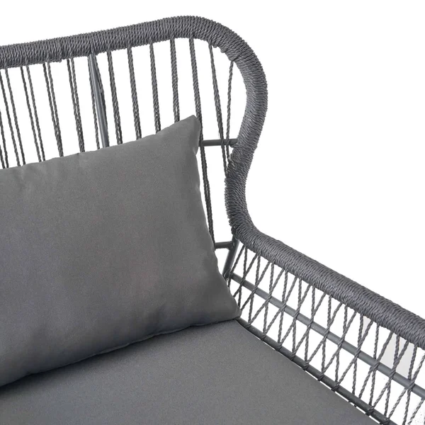 Set of 2 Gray Contemporary Outdoor Patio Club Chairs 33.75x22