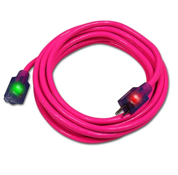Century D17445100 100& 12/3 SJTW Pro Glo Extension Cord - Pink