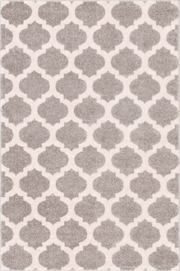 Well Woven Mystic Zoe Modern Trellis Grey 7'10 inch x 9'10 inch Area Rug, Gray