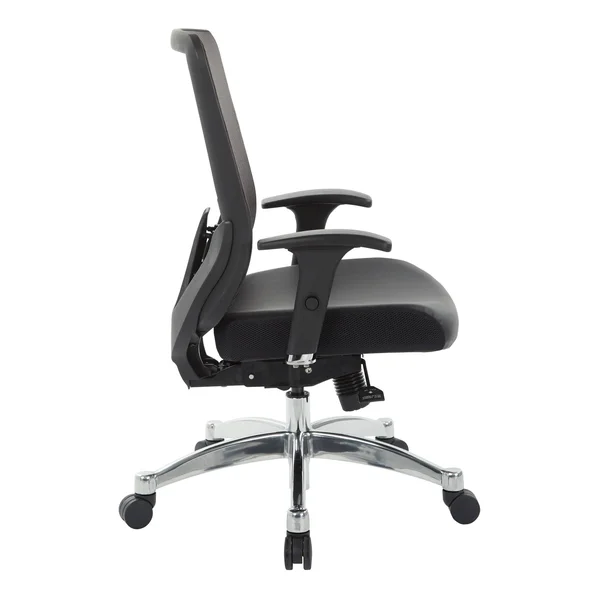 Space Seating Black Vertical Mesh Back Chair in Black