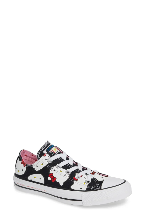 Converse Women's Chuck Taylor All Star Hello Kitty Ox Casual Shoes - Black - Size 8.5