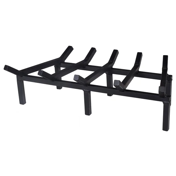 21 inch Super Heavy Duty Steel Fireplace Grate, Black