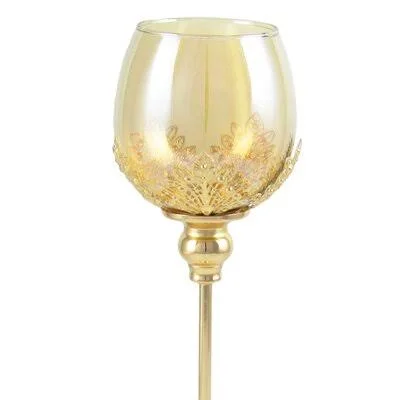 Glass Tabletop Hurricane Candle Holder House of Hampton Size: 19.5x22 H x 5x22 W x 5x22 D