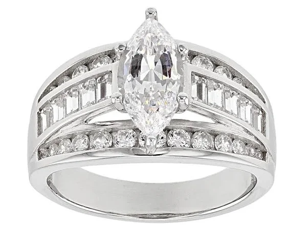 3.46ctw Bella Luce Rhodium Over Sterling Silver Ring - Size 6