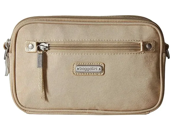Baggallini RFID Festival Bag (Champagne Shimmer), 8.5" x 5.5" x 2"
