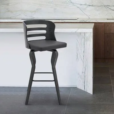 Gimenez Swivel Bar & Counter Stool Mercury Row Seat Height: Bar Stool (30x22 Seat Height) - Color: Gray