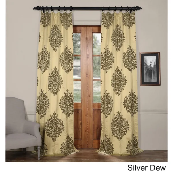 Jqch-20160733-96 Ellaria Faux Silk Jacquard Curtain, Silver Dew, 50 x 96