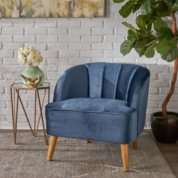 Scarlett Modern Velvet Club Chair, Seafoam Blue