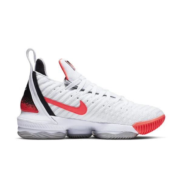 Nike Mens James LeBron 16 Basketball Shoes, White/Hot Lava/Silver, Size 11.5