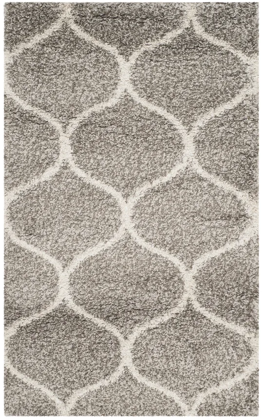 Safavieh Hudson Shag SGH280B Grey, Ivory Rug 7& x 7& Round