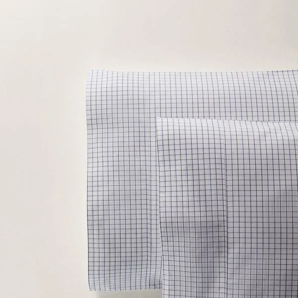 Ralph Lauren Organic Tattersall Fitted Sheet - King - Navy/White