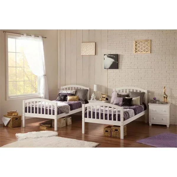 Atlantic Furniture Richland White Urban Trundle Twin Over Twin Bunk Bed