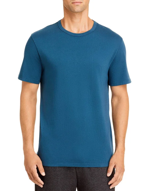 Vince Men's Garment Dyed Crewneck Tee - Blue - Size Medium - Washed River Blue