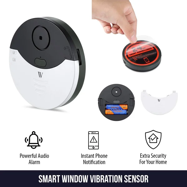 Smart Window Alarm Door Sensor, Vibration & Movement Detection 6-Pack