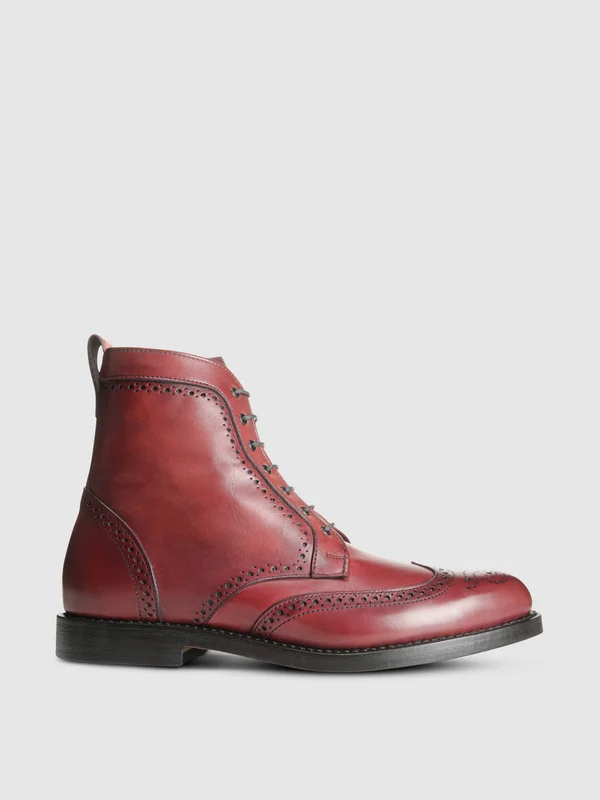 Allen Edmonds Dalton Wingtip Dress Boots - Oxblood