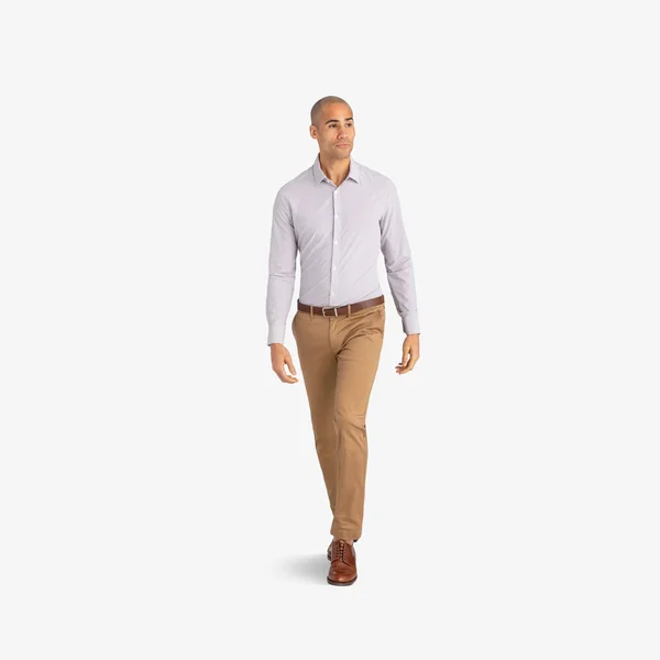 Mizzen + Main Finch Woven Dress Shirt - Blue - XL- Trim