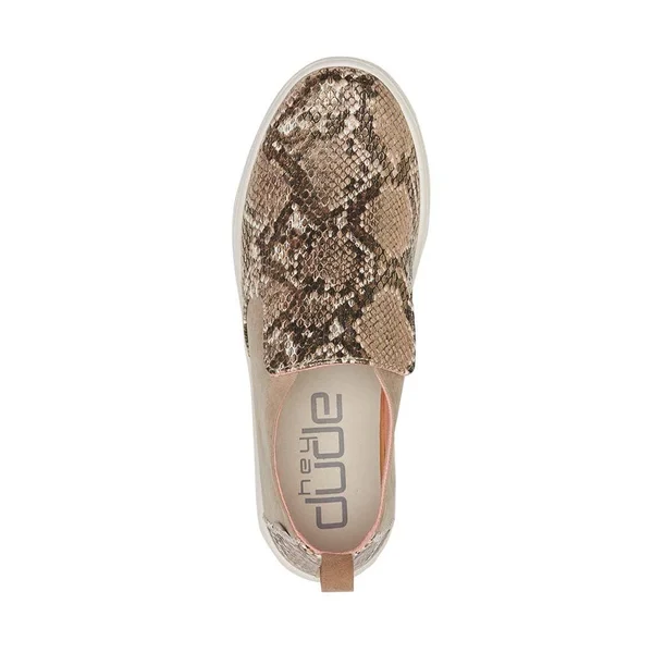 Hey Dude Ladies Peyton Snake Brown Shoes 121791558
