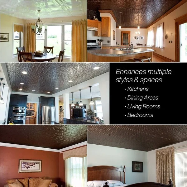 Fasade Regalia Decorative Vinyl 2ft x 4ft Glue Up Ceiling Tile in Crosshatch Silver (5 Pack)