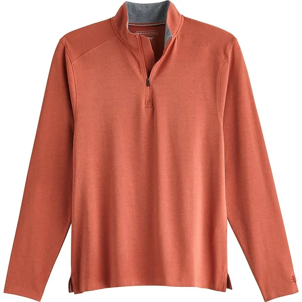 Coolibar Men's Sonora Quarter-Zip, Shirts for Men, Red, Large