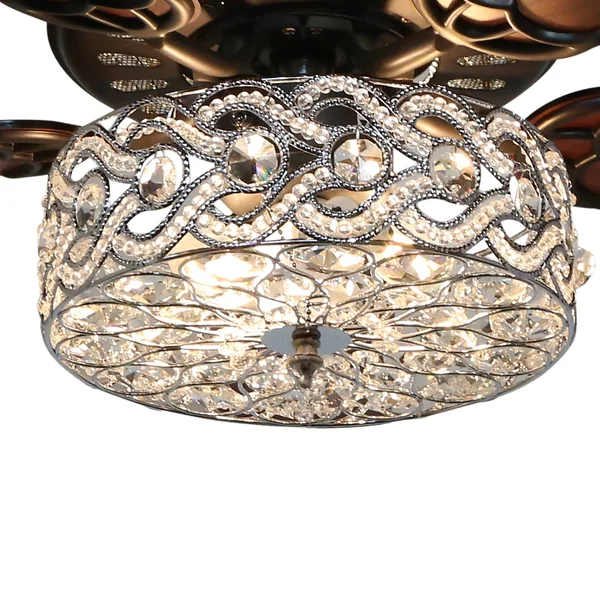 River of Goods 52 inch Luxe Enlaced Crystal LED Ceiling Fan with Light