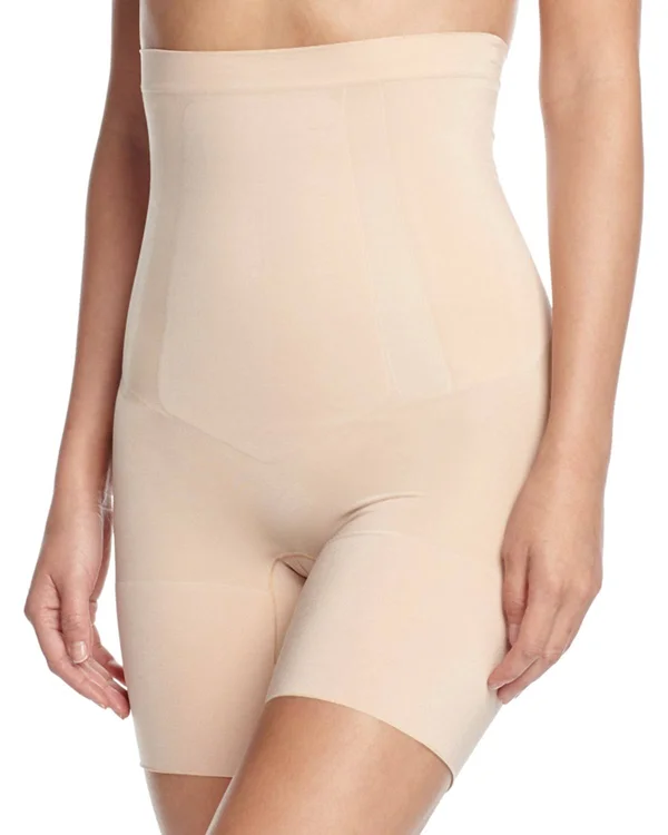 Spanx Oncore High Waisted Mid-Thigh Shorts Soft Nude, L