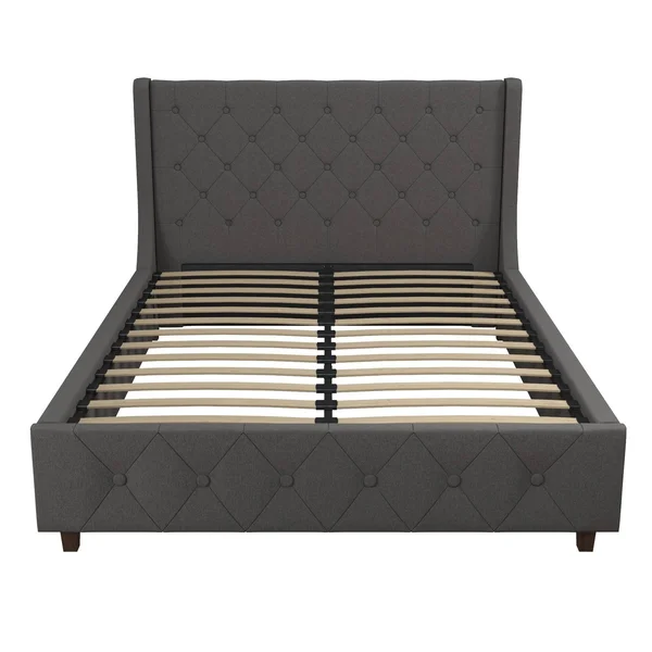 Queen Mercer Linen Upholstered Bed Light Gray - CosmoLiving by Cosmopolitan