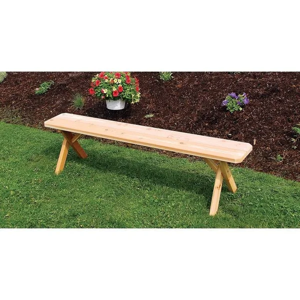 Cedar 6' Crossleg Bench - Gray Stain