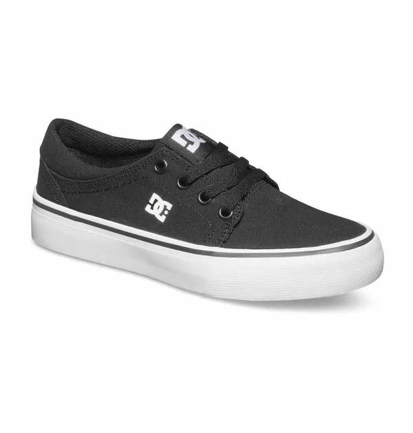 DC Shoes Boys Trase TX, Size: 4.5, Black/White