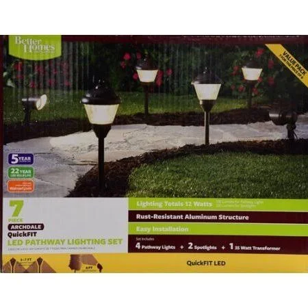 Better Homes and Gardens 6-Piece Archdale QuickFit LED Pathway Lighting Set