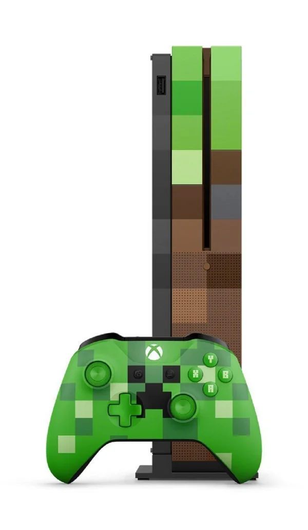 Microsoft Xbox One S Minecraft Limited Edition Bundle (Japanese Version) - 1 TB - Brown/Green
