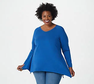 Isaac Mizrahi Live! Seamed Knit Top, Size XX-Small, Yacht Blue