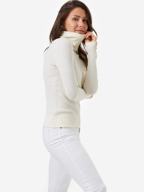 J.Mclaughlin Women's Arlette Turtleneck White Solid - Size Medium