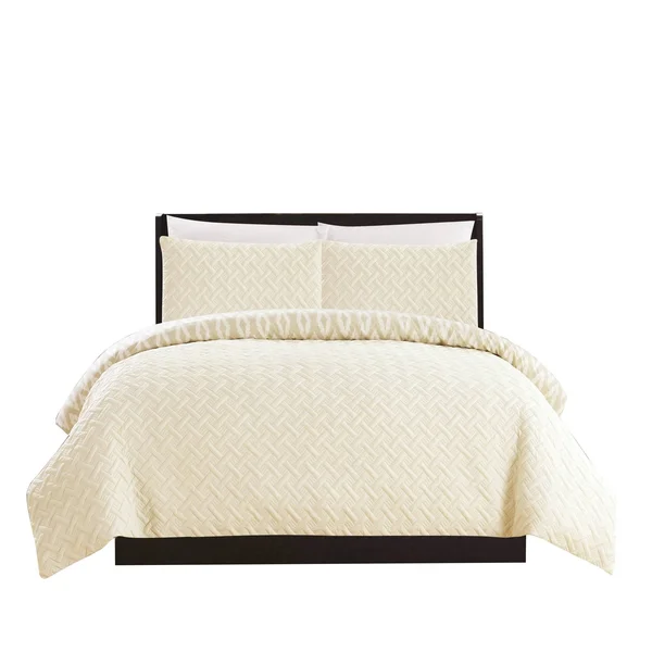 Chic Home Sabina 3 Piece Reversible Comforter Set, Size: Queen, Beige