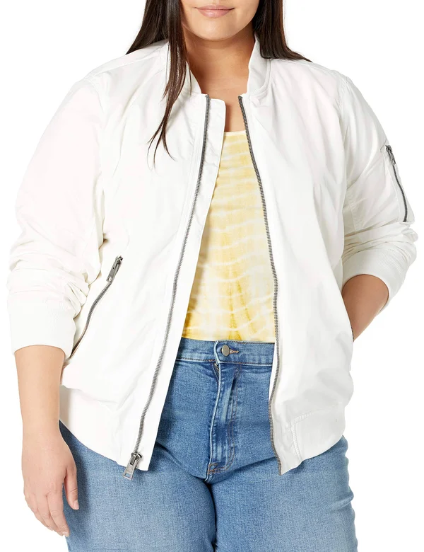 Levi&s Women's Zip-Detail Bomber Jacket - White - Size M