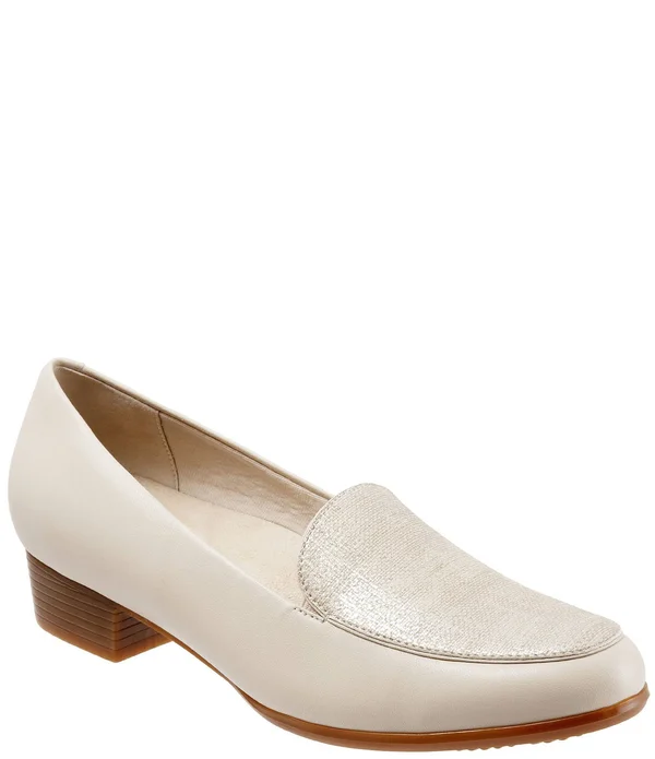 Trotters Women's Monarch, Nude Metallic Linen Size: 10 N