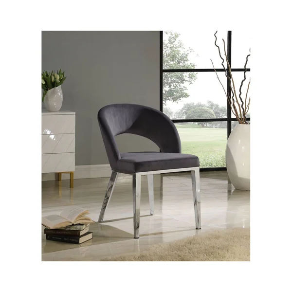 Meridian Furniture Roberto Grey Velvet Dining Chair