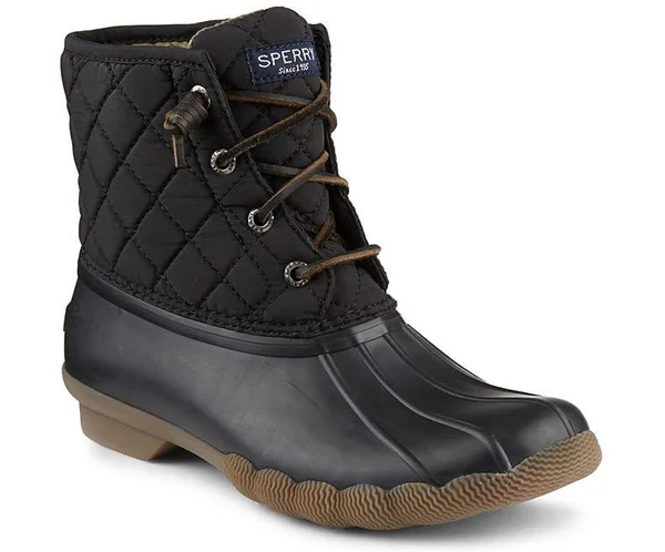 Sperry Top Sider Sperry Black Saltwater Quilted Womens Duck Boots STS94063 - Size 6