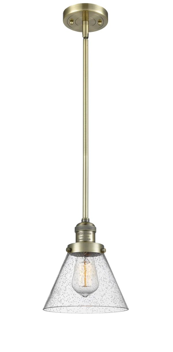 Innovations Lighting Large Cone 1 Light Mini Pendant 201s AB G44 (Antique Brass)