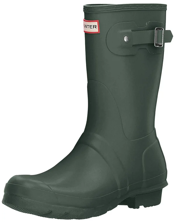 Hunter Women's Original Short Gloss Rain Boots - Green US 7