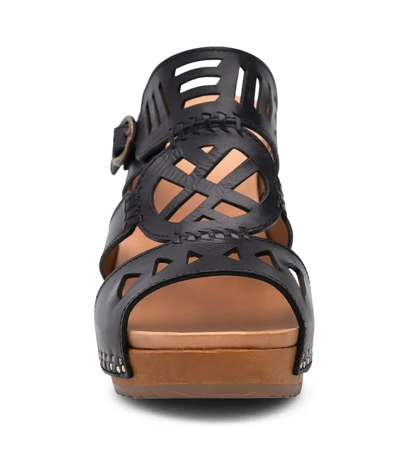 Dansko Women's Oralee Black Waxy Full Grain