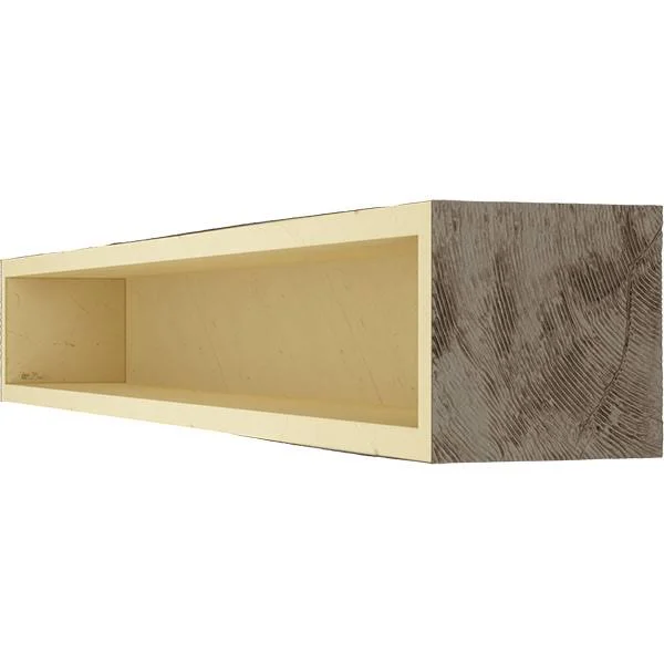 Ekena Millwork MANURS04X08X60HD 4x22H x 8x22D x 60x22W Rough Sawn Faux Wood Fireplace Mantel, Natural Honey Dew