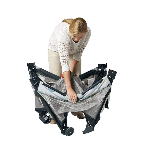 Graco Pack and Play on The Go Playard - Includes Full-Size Infant Bassinet, Push Button Compact Fold, Stratus