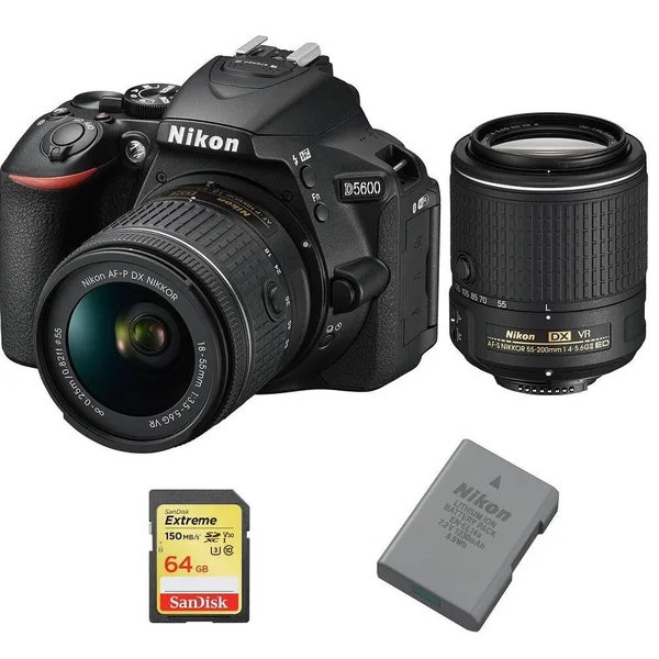 Nikon D5600 Dslr Camera with 18-55mm Lens, Speedlight Flash and Accessories