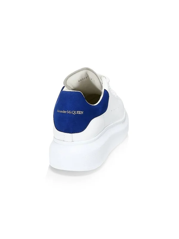 Alexander McQueen Women's Women's Suede Oversized Sneakers - White Black - Size 4.5