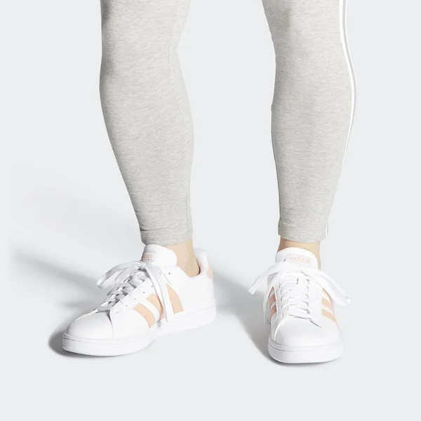 Adidas Women's Grand Court Sneakers (white/pink) - Size 7.5 M - Style #30220