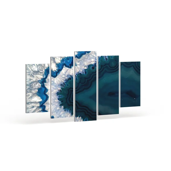 Strick & Bolton &Blue Brazilian Geode& Abstract Canvas Wall Art Print - 60 in. Wide x 28 in. High - 1 Panel