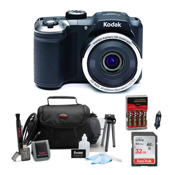 Kodak PIXPRO AZ252 Astro Zoom Digital Camera (Black) Bundle